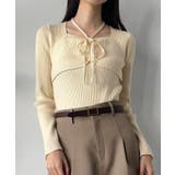 アイボリー | ビスチェリボンホルターニット | JUNOAH