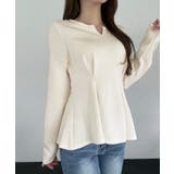 アイボリー | キーネックペプラムトップス | JUNOAH