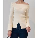 2wayワンショルフロントスリットリブニット | JUNOAH | 詳細画像3 