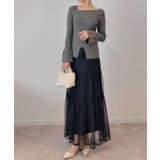 2wayワンショルフロントスリットリブニット | JUNOAH | 詳細画像6 