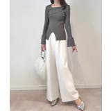 2wayワンショルフロントスリットリブニット | JUNOAH | 詳細画像7 