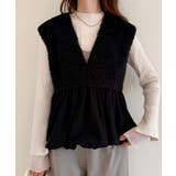 前後2wayボアバルーンペプラムベスト | JUNOAH | 詳細画像7 