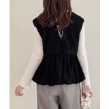 前後2wayボアバルーンペプラムベスト | JUNOAH | 詳細画像8 