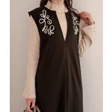 コード刺繍キーネックワンピース | JUNOAH | 詳細画像14