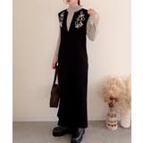 コード刺繍キーネックワンピース | JUNOAH | 詳細画像2