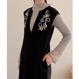 コード刺繍キーネックワンピース | JUNOAH | 詳細画像4