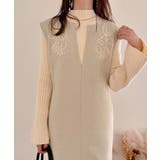 コード刺繍キーネックワンピース | JUNOAH | 詳細画像8