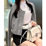 パールビジューネックニットカーディガン（薄手） | JUNOAH | 詳細画像11 