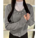 パールビジューネックニットカーディガン（薄手） | JUNOAH | 詳細画像12 