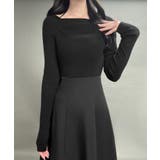 ドッキングニットフレアワンピース【ペチスカートセット】 | JUNOAH | 詳細画像10 