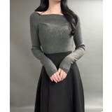 チャコール | ドッキングニットフレアワンピース【ペチスカートセット】 | JUNOAH