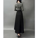 ドッキングニットフレアワンピース【ペチスカートセット】 | JUNOAH | 詳細画像2 