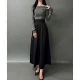 ドッキングニットフレアワンピース【ペチスカートセット】 | JUNOAH | 詳細画像3 