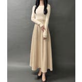 ドッキングニットフレアワンピース【ペチスカートセット】 | JUNOAH | 詳細画像7 