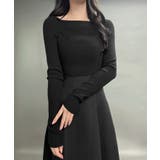 ドッキングニットフレアワンピース【ペチスカートセット】 | JUNOAH | 詳細画像9 