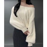 【紐取り外し可能】ワンショルチョーカーシャギーニットトップス | JUNOAH | 詳細画像2 