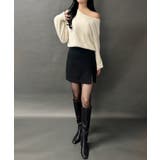 【紐取り外し可能】ワンショルチョーカーシャギーニットトップス | JUNOAH | 詳細画像4 