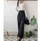 リボンワイドスラックス(裏地なし) | JUNOAH | 詳細画像1 