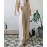 ライトベージュ | リボンワイドスラックス(裏地なし) | JUNOAH