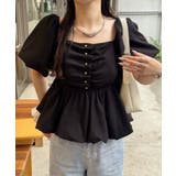 フロントギャザーペプラムトップス | junoah | 詳細画像6 