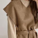 ベルト付きくるみボタンフェイクムートンベスト | LAUIR | 詳細画像2 