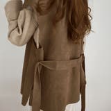 ベルト付きくるみボタンフェイクムートンベスト | LAUIR | 詳細画像3 