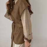 ベルト付きくるみボタンフェイクムートンベスト | LAUIR | 詳細画像4 