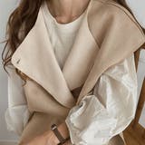 ベルト付きくるみボタンフェイクムートンベスト | LAUIR | 詳細画像9 