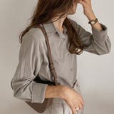 グリーングレー | シンプルカラー長袖コットンシャツ | LAUIR