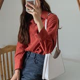 テラコッタ | シンプルカラー長袖コットンシャツ | LAUIR