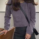 チャコール | モヘアタッチラグランニット | LAUIR