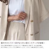 金釦ハーフスリーブリネン混シャツ+ショートパンツset(薄手、シャツ裏地なし) | LAUIR | 詳細画像3