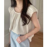 アイボリー | ぽこぽこギャザーブラウス | LAUIR