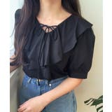 ブラック | ラッフルブラウス | LAUIR