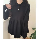 ポロ襟ペプラムニットトップス | LAUIR | 詳細画像2