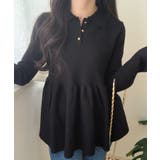 ポロ襟ペプラムニットトップス | LAUIR | 詳細画像3