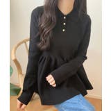 ポロ襟ペプラムニットトップス | LAUIR | 詳細画像4