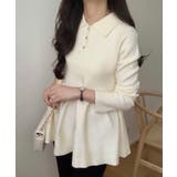 ポロ襟ペプラムニットトップス | LAUIR | 詳細画像5