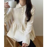 ポロ襟ペプラムニットトップス | LAUIR | 詳細画像7