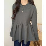 ポロ襟ペプラムニットトップス | LAUIR | 詳細画像9