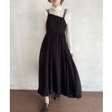 ブラック | アシメストラップバルーンキャミワンピース | LAUIR