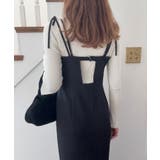 ブラック | バックオープン肩リボンキャミワンピース | LAUIR