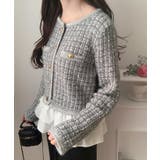 ペプラムツイードニットトップス | LAUIR | 詳細画像12