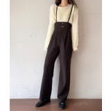 ブラック | ハイウエストワイドサロペット | LAUIR