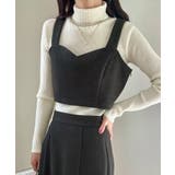 チャコール | ハートビスチェ+ジップスリットスカートセット | LAUIR