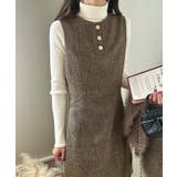 ミックスツイードミニワンピースニットトップスセット | LAUIR | 詳細画像1