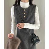 ミックスツイードミニワンピースニットトップスセット | LAUIR | 詳細画像7