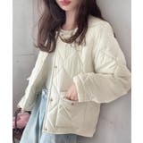 アイボリー | 金釦キルティングジャケット | LAUIR