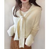 アイボリー | リボンシャギーニットプルオーバー | LAUIR