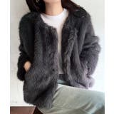 ノーカラーフェイクファージャケット | LAUIR | 詳細画像10 